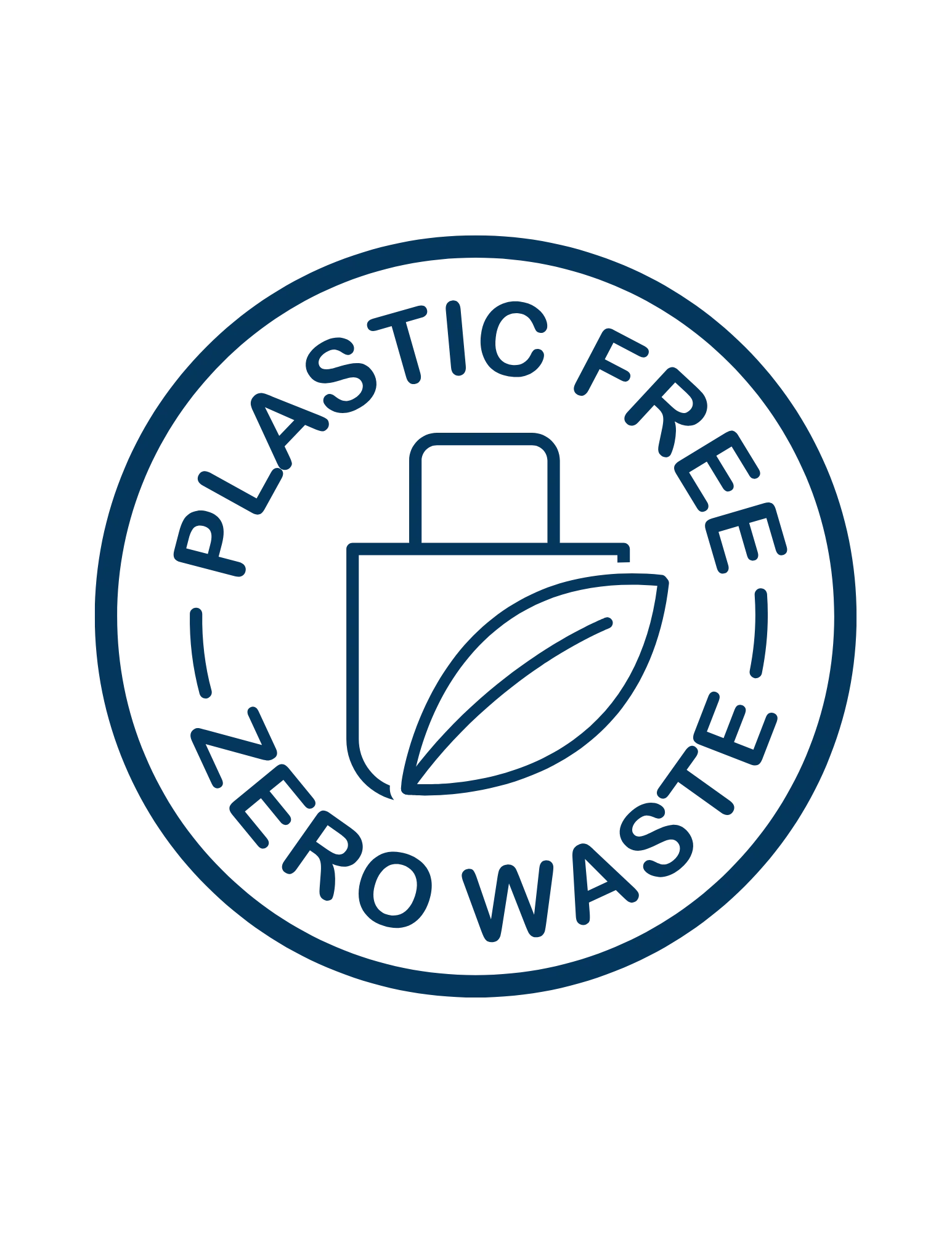 Plastic free logo bleu